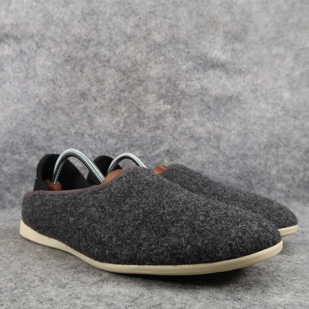 Mahabis Shoes Mens 43 Classic 2 Slippers Merino Wool Slip On Comfort Grey White